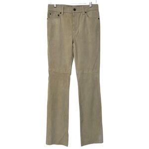 Lauren Ralph Lauren Goat Suede Bootcut Pants Parchment Beige Size 4 NWT Boho